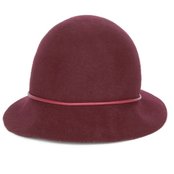 EUGENIA KIM GENIE Retro Cloche Hat Plum Maisel 1950s Art Deco 1920s Wool Felt OS